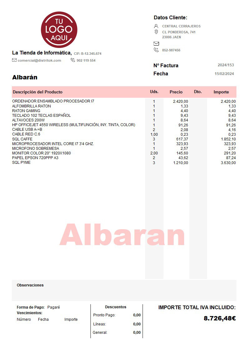 Albaran 03 iva incluido