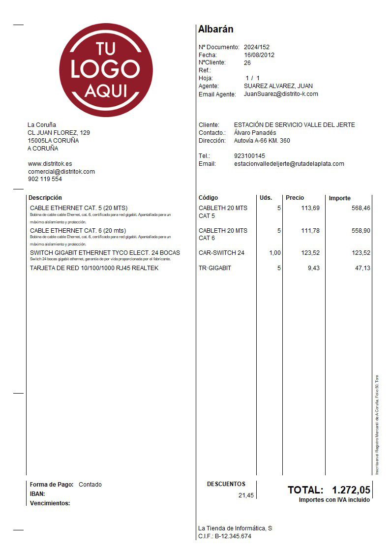 Albaran 06 iva incluido