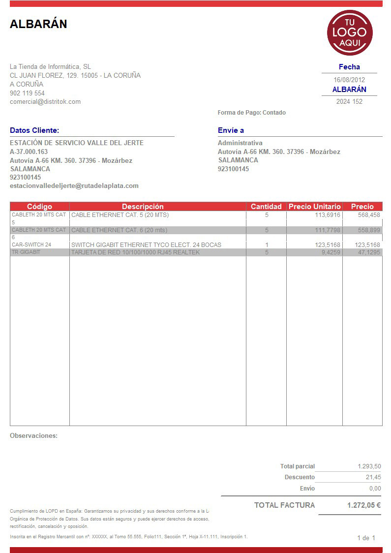Albaran 08 iva incluido