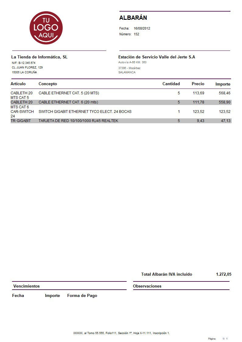 Albaran 09 iva incluido