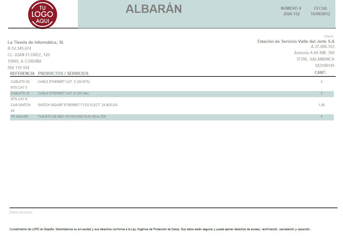 Albaran 10 apaisado sin valorar