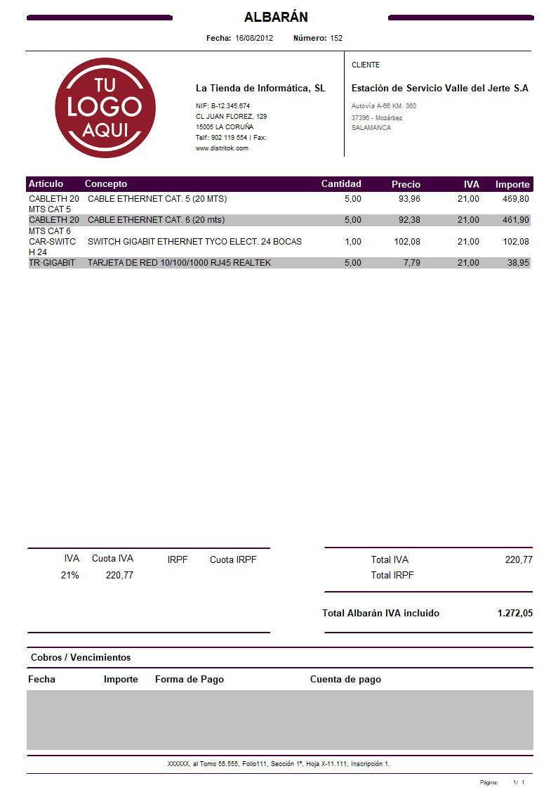 Albaran 11 iva incluido