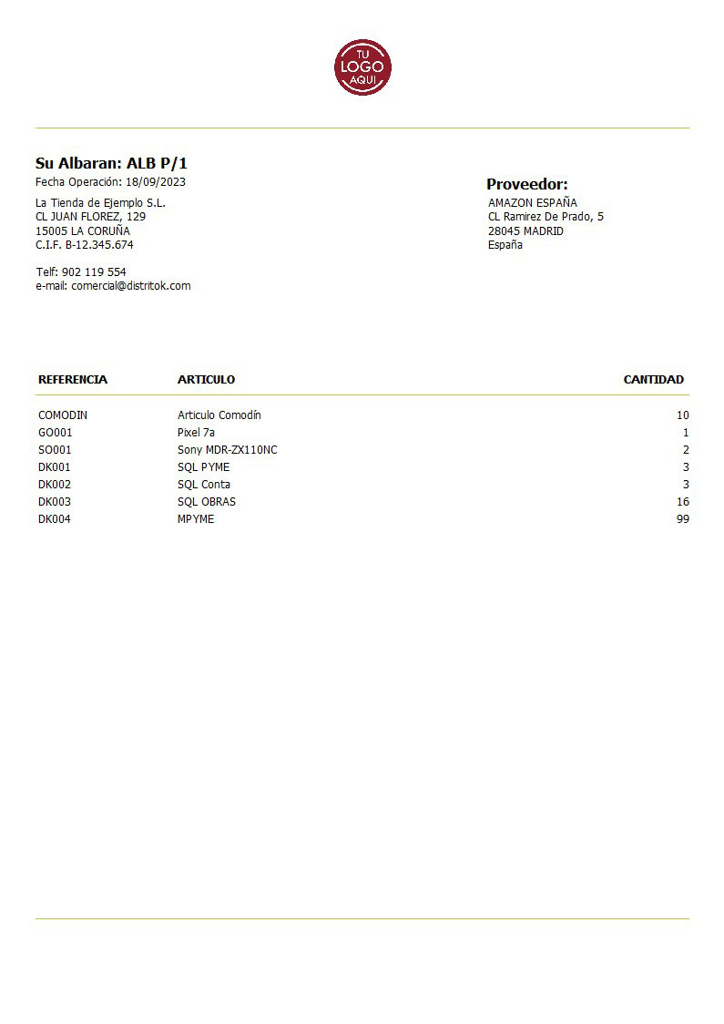 Albaran prov 01 sin Valorar