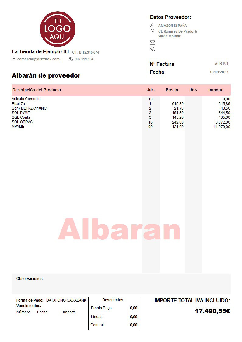 Albaran prov 03 IVA Incluido