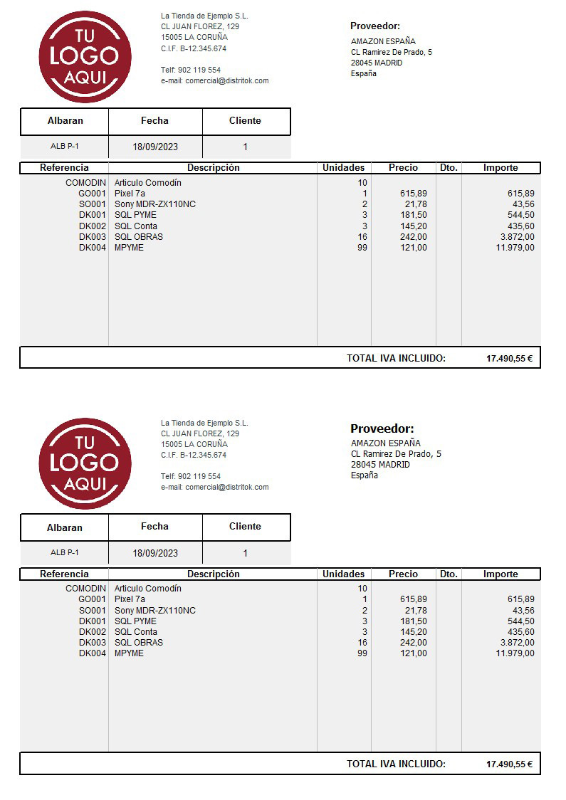 Albaran prov 05 IVA Incluido