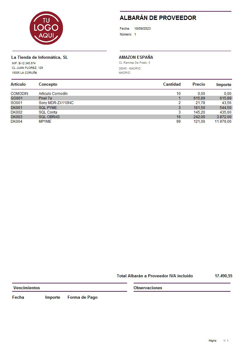 Albaran prov 09 IVA Incluido
