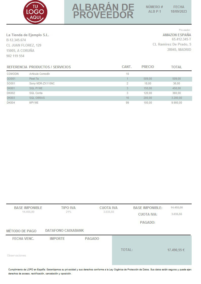 Albaran prov 10 generico