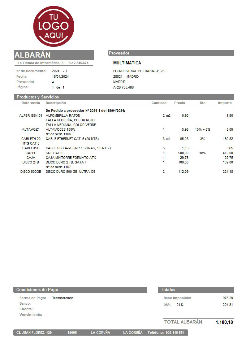 Albaran prov 12 generico