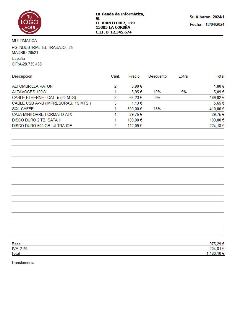 Albaran prov 14 generico
