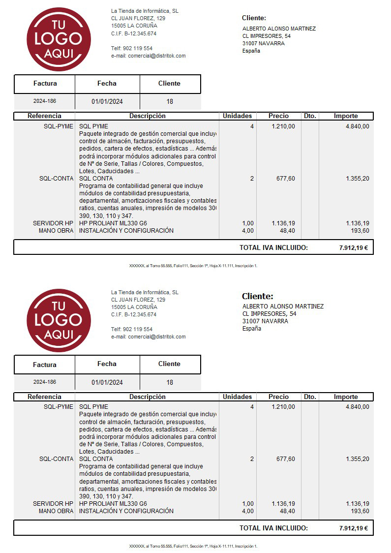 Factura 05 iva incluido