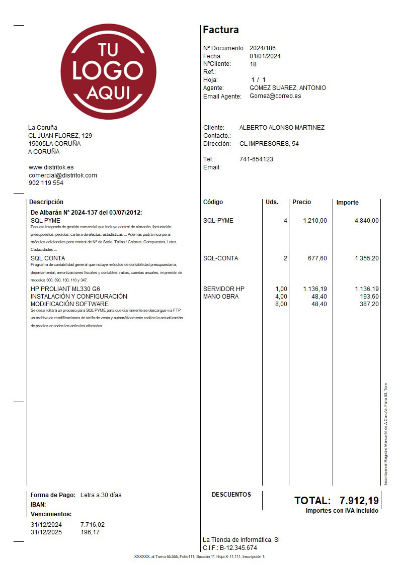 Factura 06 iva incluido