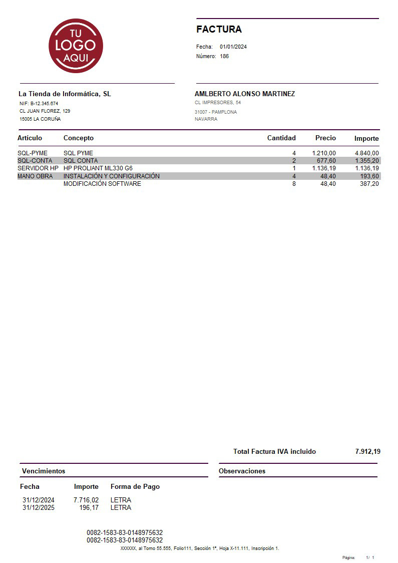 Factura 09 iva incluido