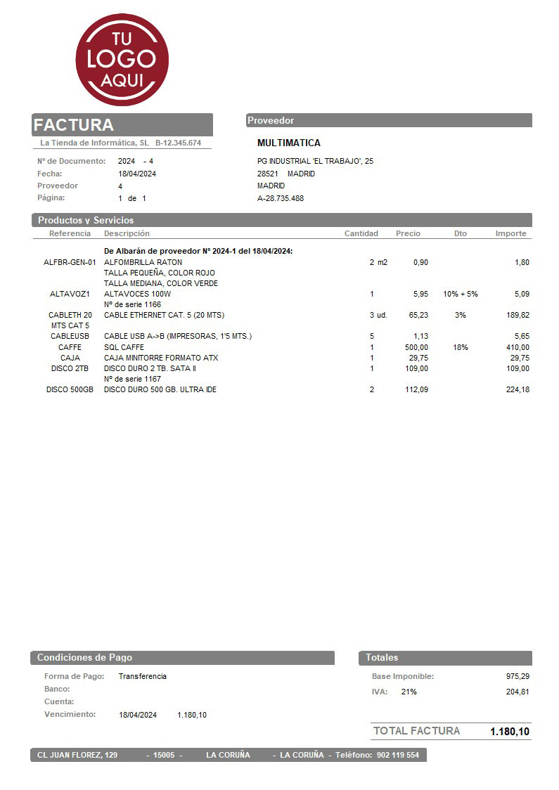 Factura prov 12 generico