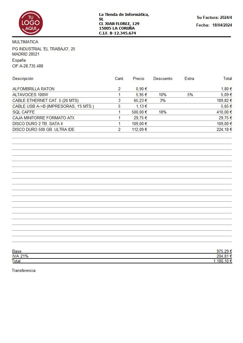 Factura prov 14 generico