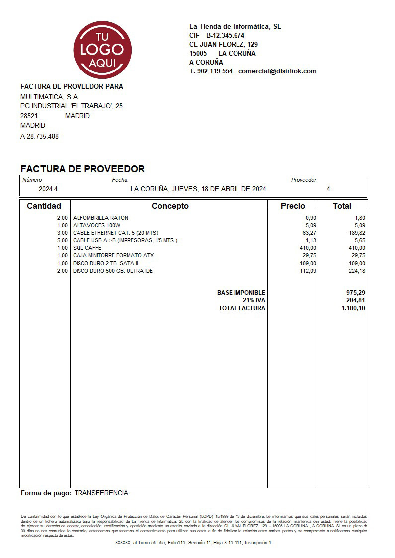 Factura prov 17 generico