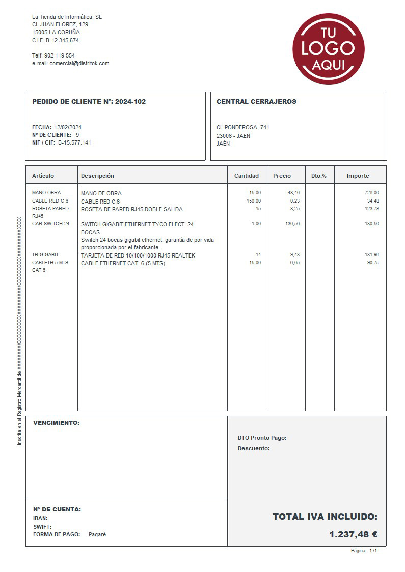 Pedido 02 iva incluido