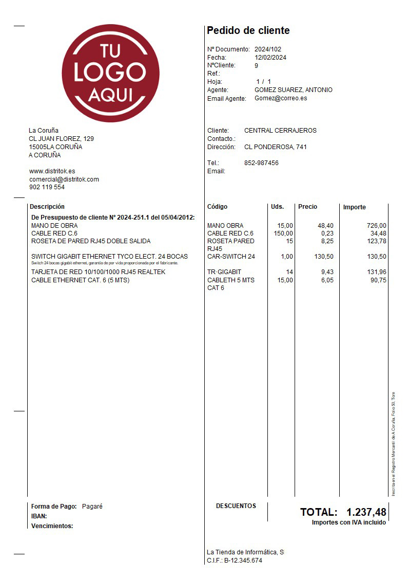 Pedido 06 iva incluido