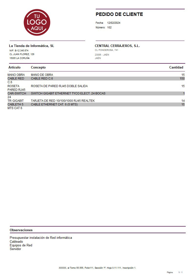 Pedido 09 sin valorar