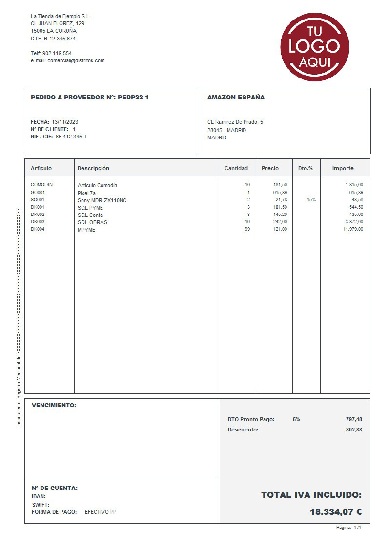 Pedido prov 02 IVA Incluido