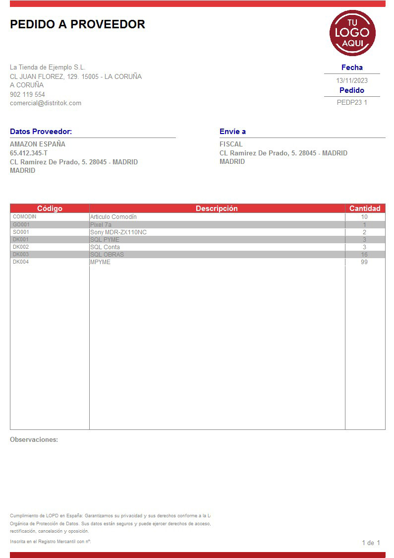 Pedido prov 08 sin valorar