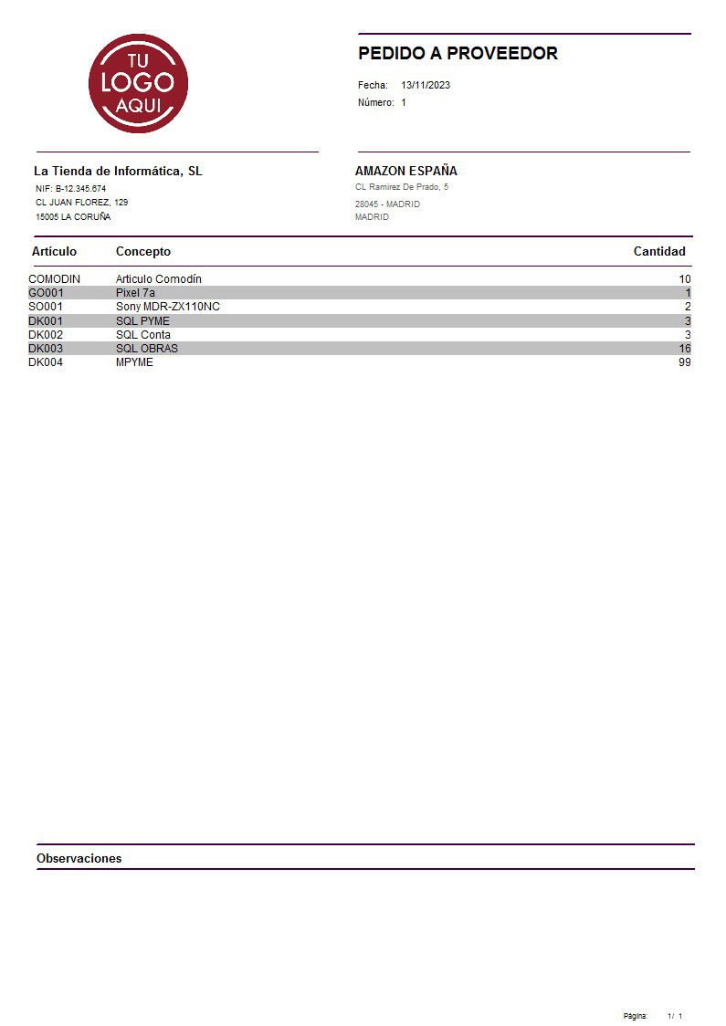 Pedido prov 09 sin valorar