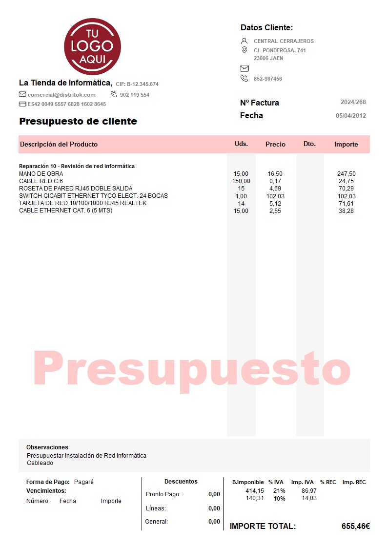 Presupuesto 03 generico