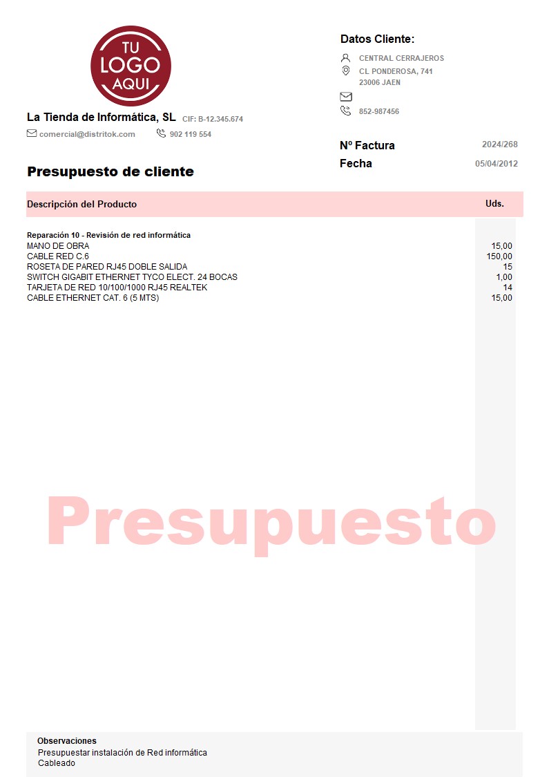Presupuesto 03 sin valorar