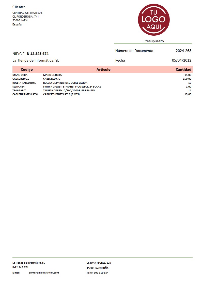 Presupuesto 04 sin valorar