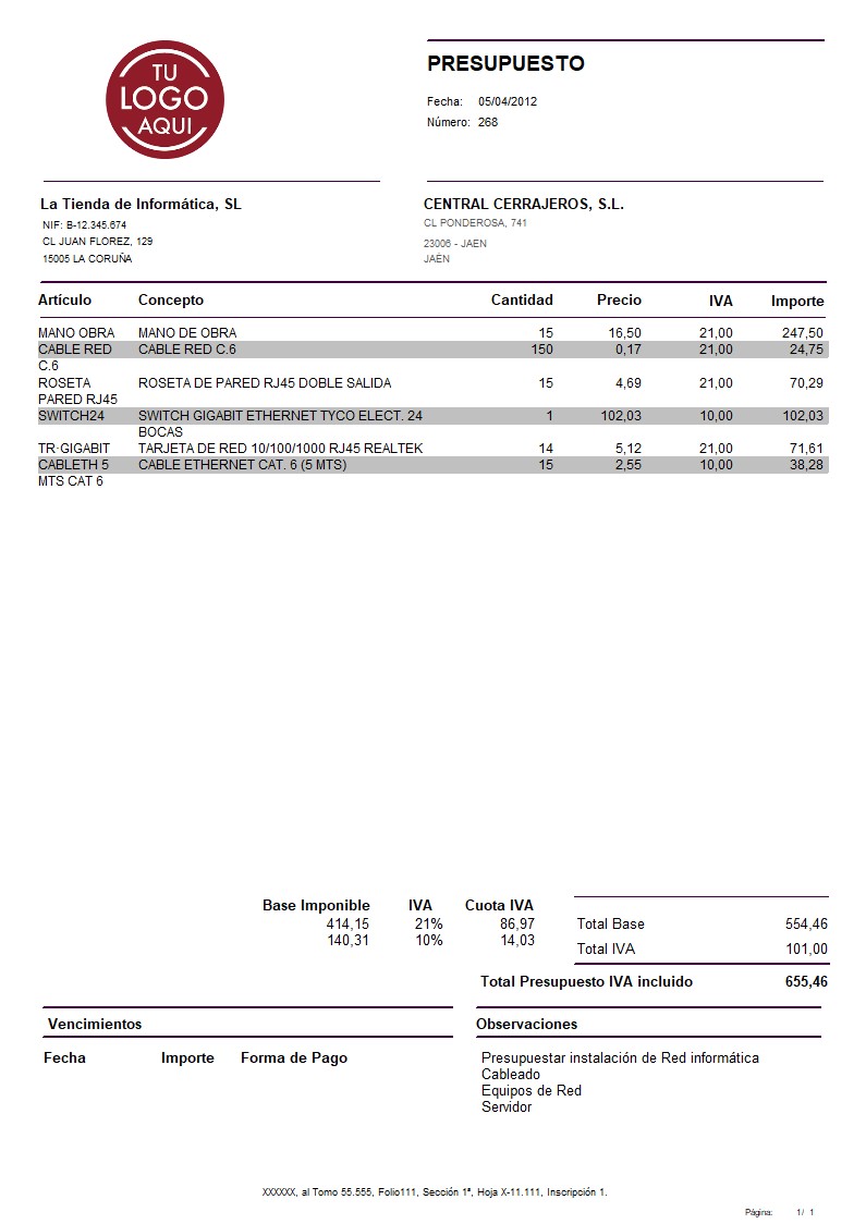 Presupuesto 09 generico