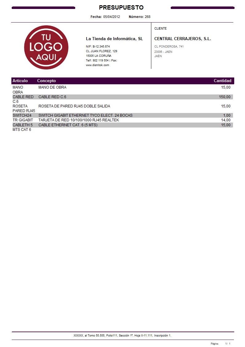 Presupuesto 11 sin valorar