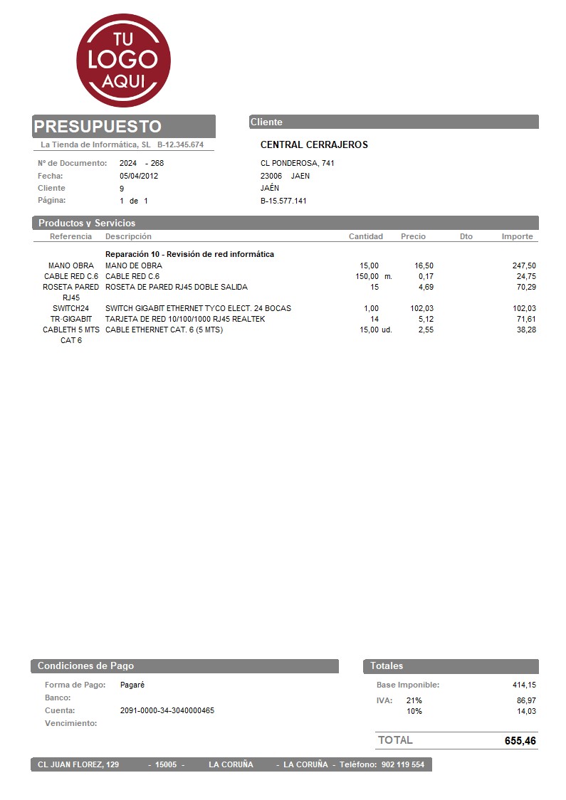 Presupuesto 12 generico