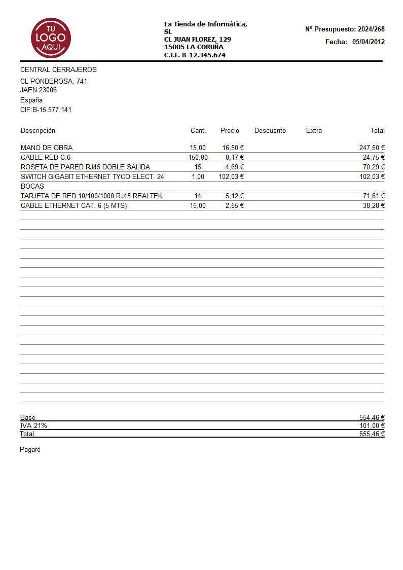 Presupuesto 14 generico