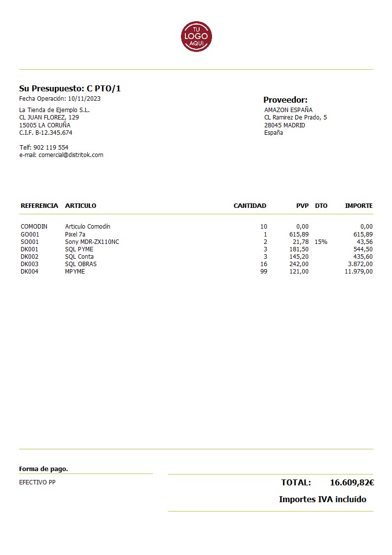 Presupuesto prov 01 IVA INCLUIDO