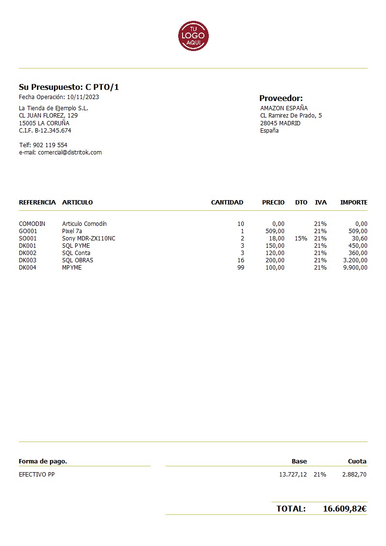 Presupuesto prov 01 generico
