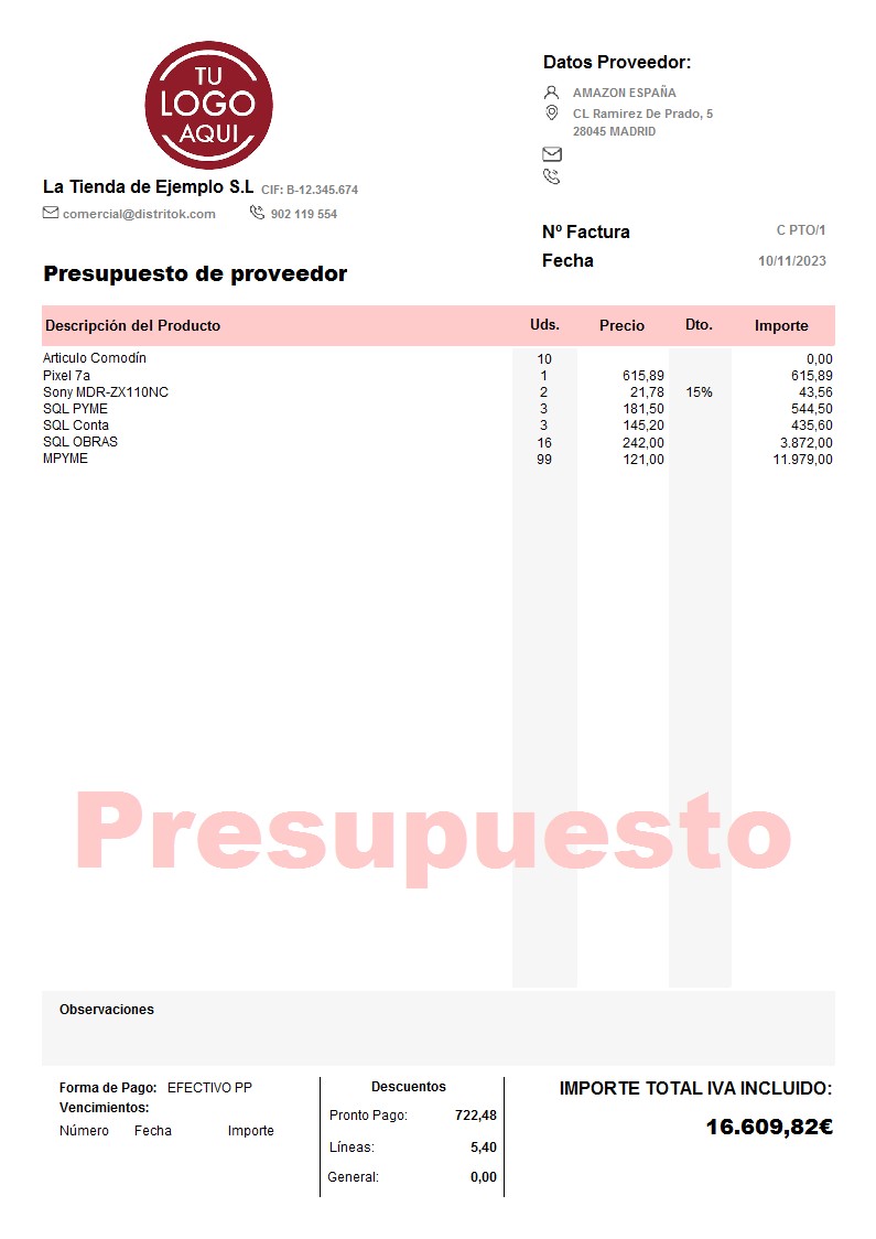 Presupuesto prov 03 IVA INCLUIDO