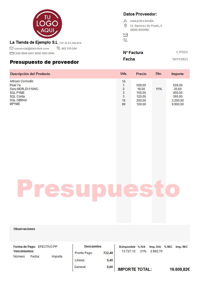 Presupuesto prov 03 generico