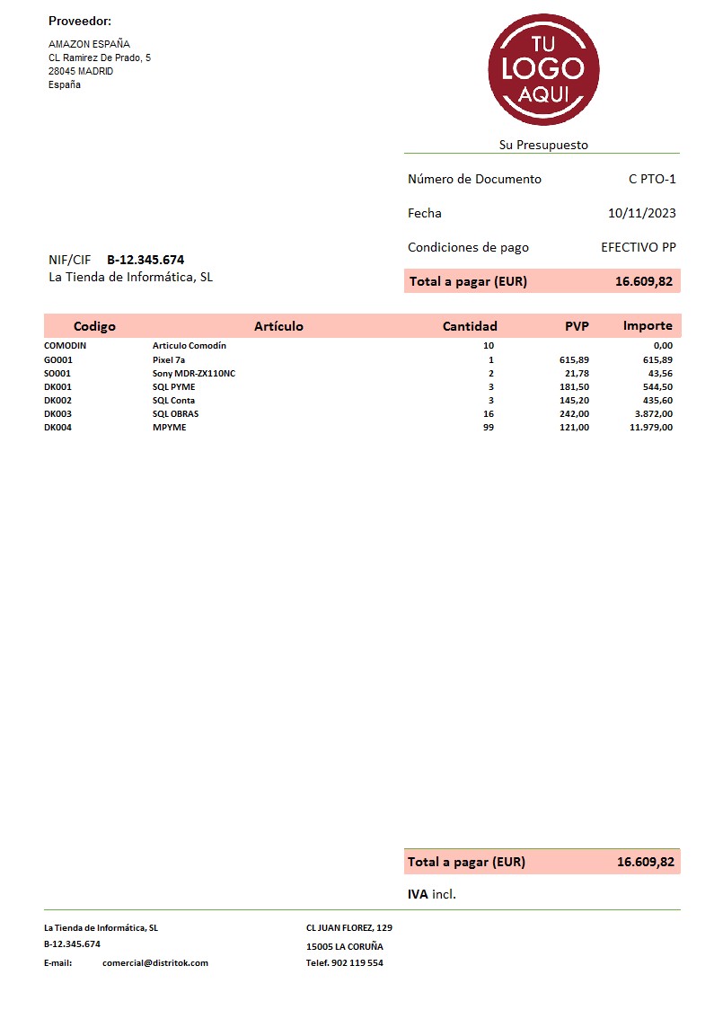 Presupuesto prov 04 IVA Incluido