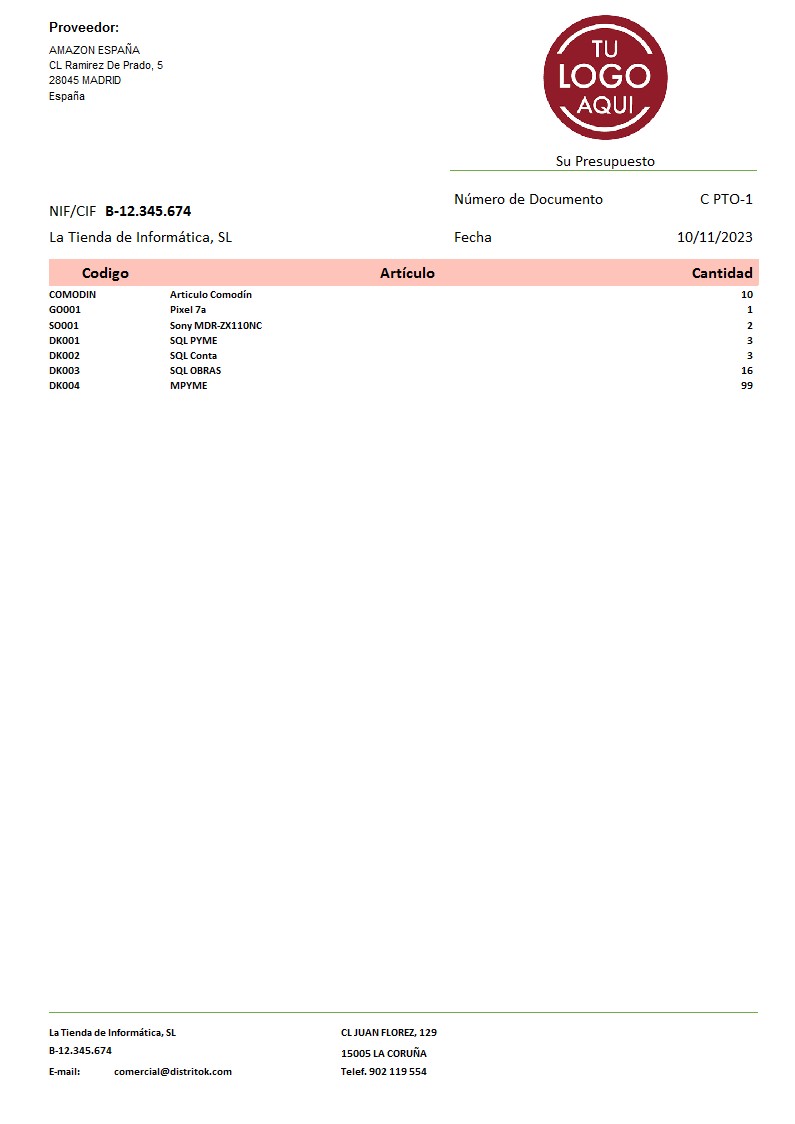 Presupuesto prov 04 sin valorar