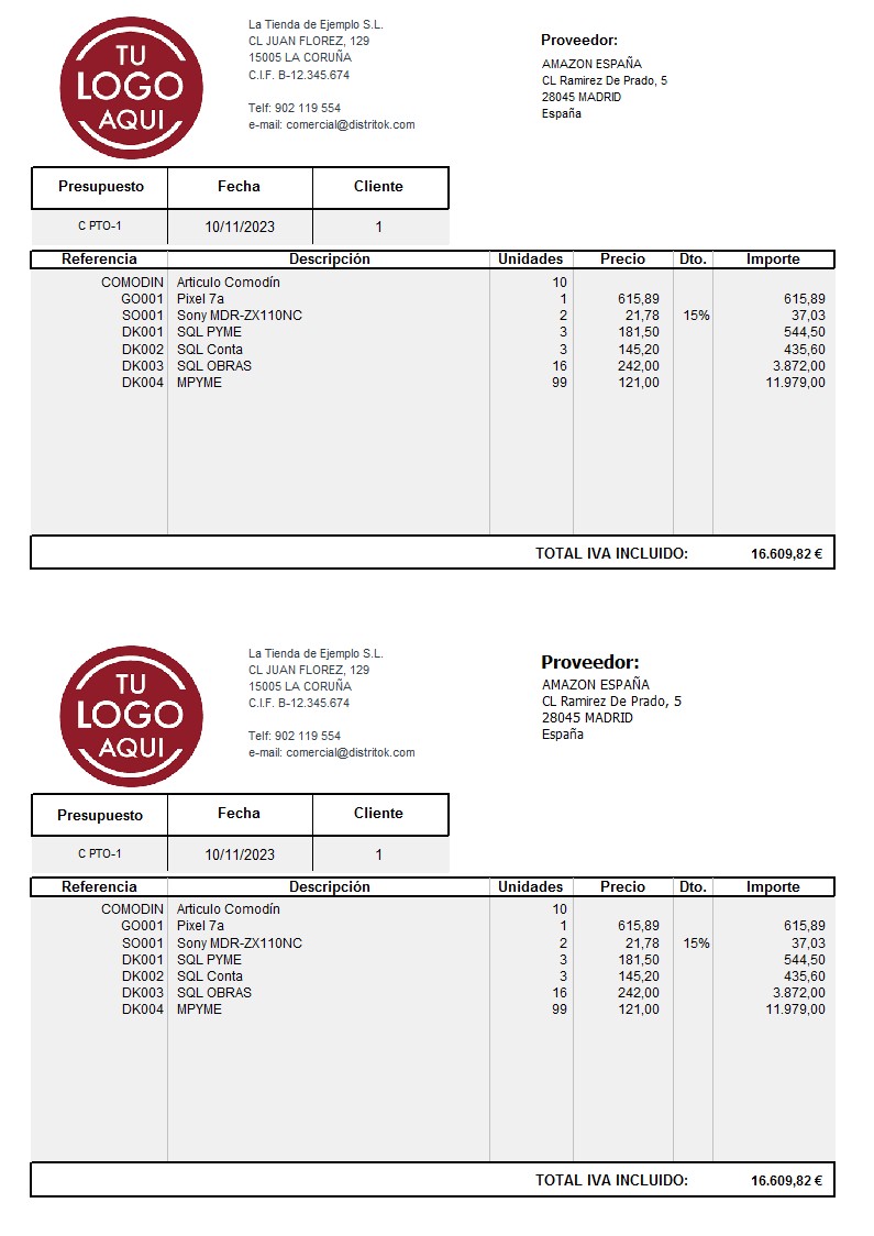 Presupuesto prov 05 IVA Incluido