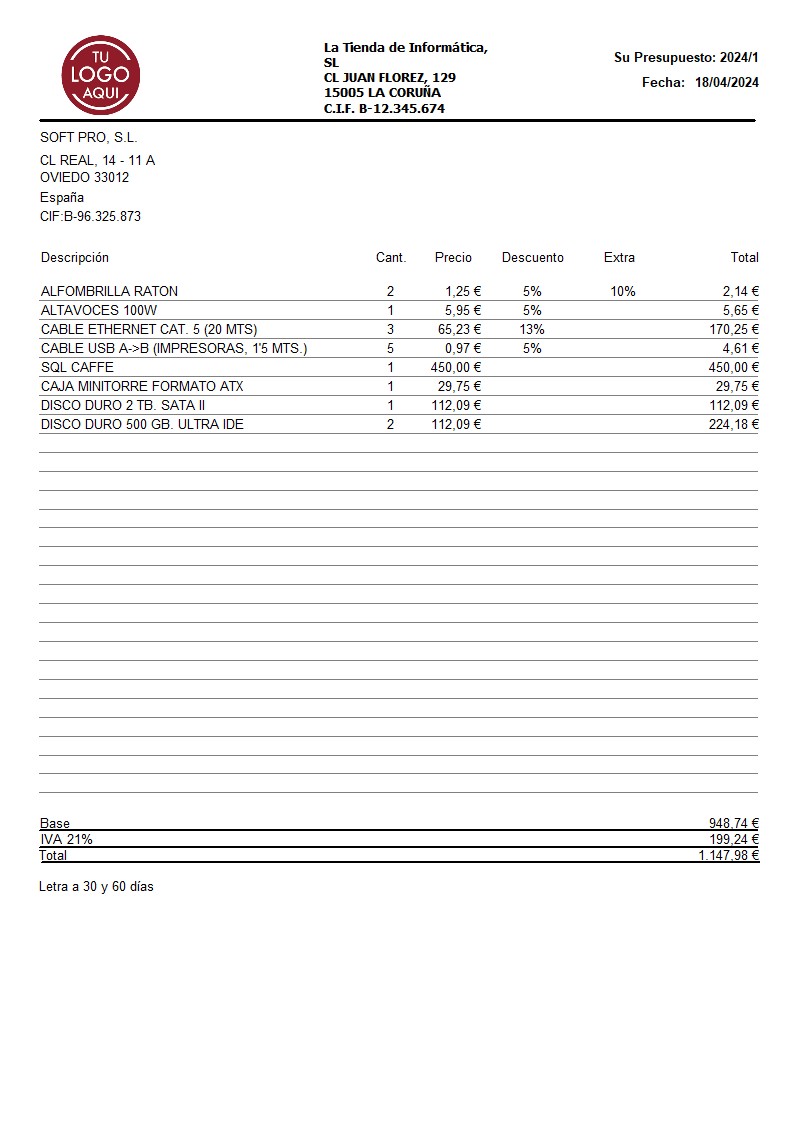 Presupuesto prov 14 generico