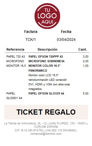 TICKET REGALO
