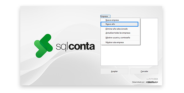 Cierre de año SQL Conta